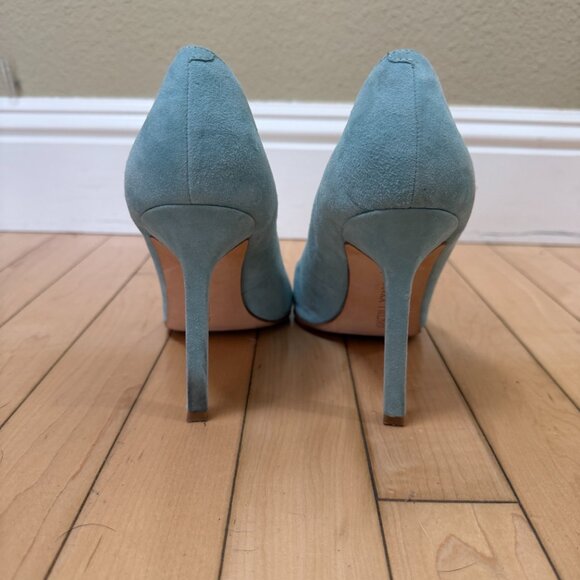 Ivanka Trump Robin's Egg Blue Suede Heels Shoes Pumps Size 9.5 - Picture 5 of 12